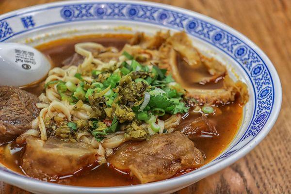 Braised three treasures noodles (beef tendon, shank and tripe)