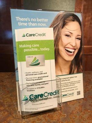 We accept Care Credit