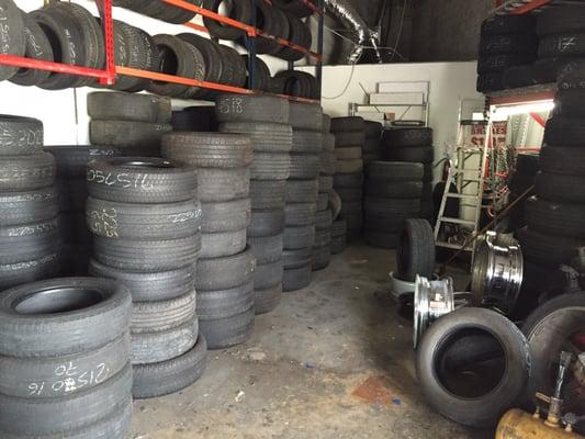 They have a lot of used tires , so if you want to change a tire and don't want to buy new , you can get back on the road cheap!