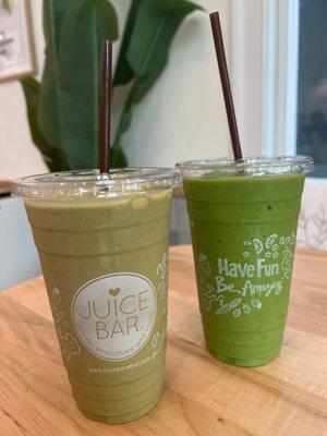 Athlete and greens smoothies