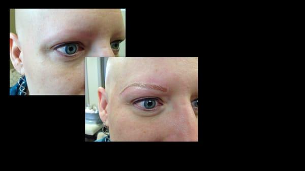 Natural hair-stroke permanent makeup artistry