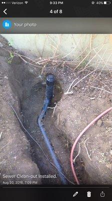 Sewer Clean Out Installed