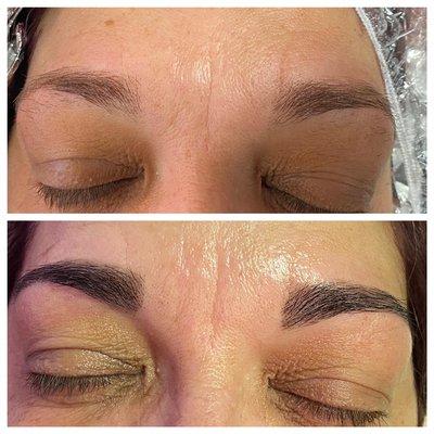 Eyebrow wax and tint by Gina