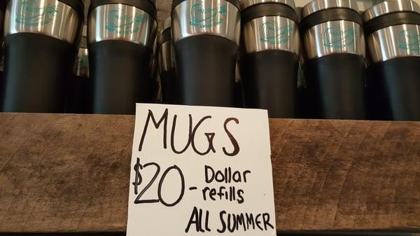 Where else at the beach can you get a mug and free refills all summer??