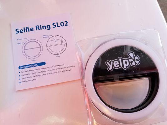 Yelp schwag: selfie light...yay!