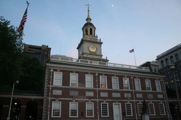 Independence Hall at night