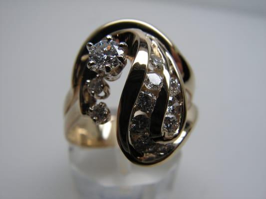 Custom design incorporating estate diamonds