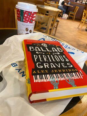 A book! Oh, and some coffee.