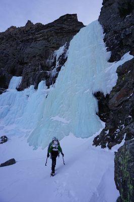 Ice climbing in East Rosebud, Montana