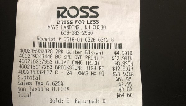 Ross Dress for Less