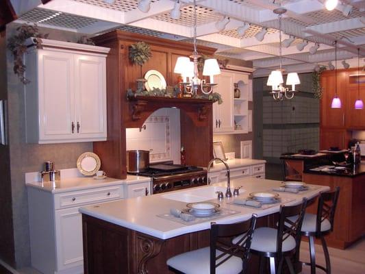 Painted kitchen cabinets.