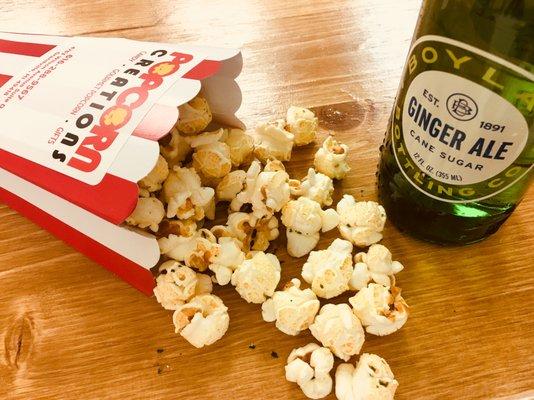 Our gourmet popcorn flavors pair perfectly with our craft soda options.