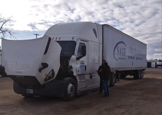 Sage Truck Driving School heavyweight training vehicle.