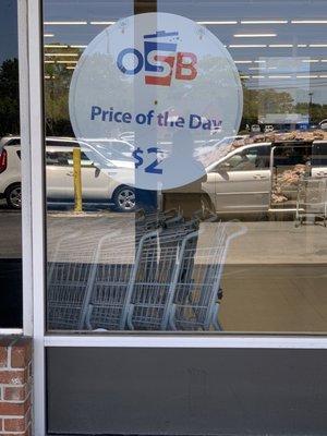 Sign that tells you the price that day, in case you didn't know.