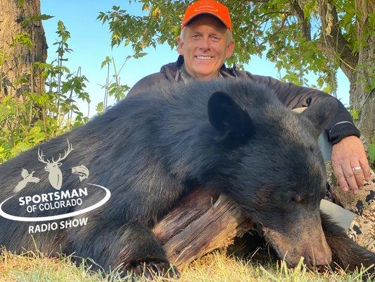 Scott Whatley black bear hunt success with Radio Show Sponsor QRS Outdoor Specialties