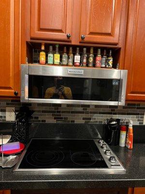 KitchenAid low profile microwave and Viking cooktop