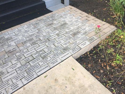 The donation bricks near the entrance