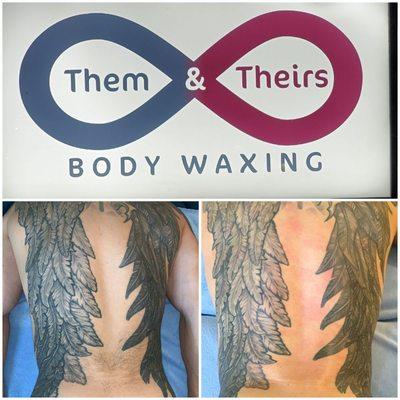 Before and after back wax!