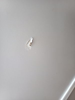 Damage to a newly renovated stairwell.