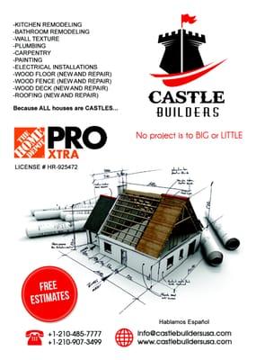 No project is to BIG or LITTLE! We Will build it for you...CASTLE BUILDERS USA +1-210-485-7777 +1-210-907-3499 LICENSE # HR-925472 -KITCHEN