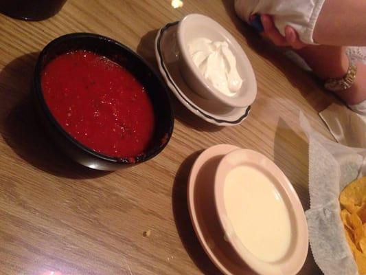 Salsa, cheese, & sour cream