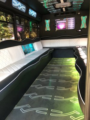 20 Passenger Party Bus Interior