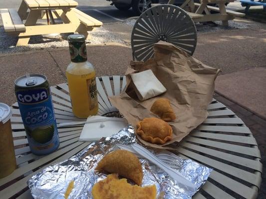 Breakfast of champions!!! Empanadas and arepas!! I love you Montauk!!!!