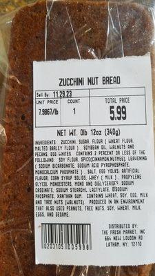 Zucchini nut bread