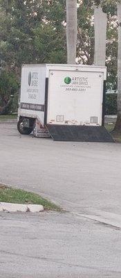 Truck parked on the road.