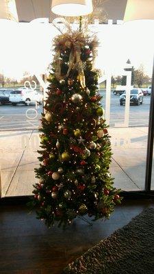 Christmas tree at the salon! #festive #happyholidays  Ask for Lindsey Berta for all your hair salon needs...