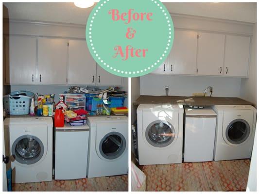 Laundry Room Home Organizing - Before & After