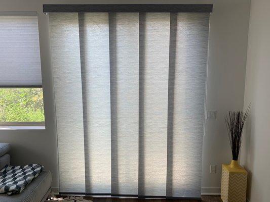 Slide Panel Crystal Pleat Shades for Sliding Door