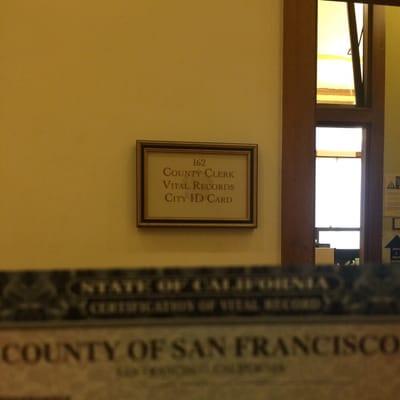 Vital Records is in Rm 162, 1st Flr @ City Hall. Birth / Death certificates while you wait! We were in & out in under 10 mins.