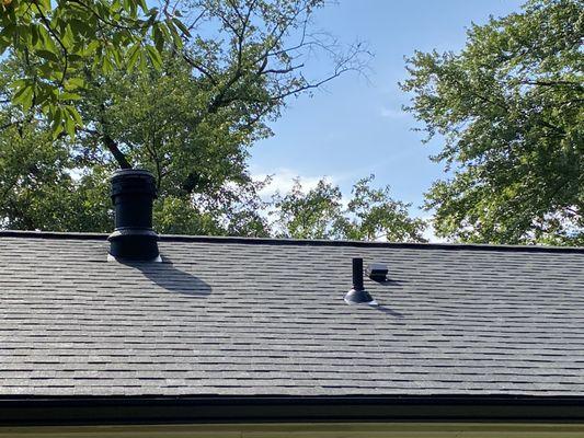 Closeup of new roof