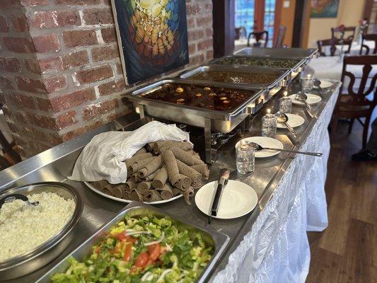 Buffet setup. Yes, they do parties!