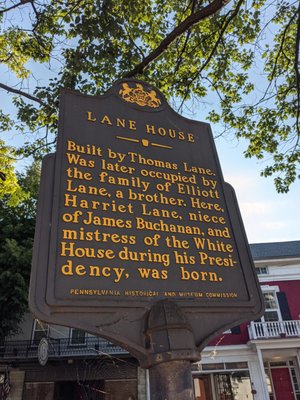 Lane House Historical Marker, Mercersburg