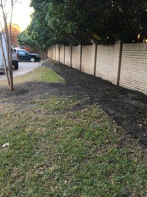 For unknown reasons they keep expanding the beds where nothing is growing. They dig up the existing grass around the complex.