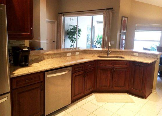 Kitchen Update Done In A Cherry Raised Panel Door In A Cordovan Stain