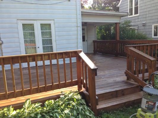 Renewed Deck - Pressure Washed and Restained.