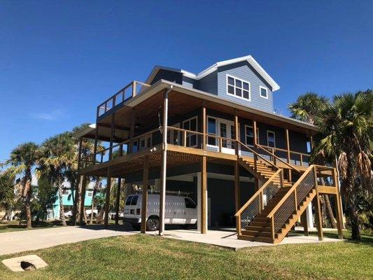 I love the way this deck and woodwork came out water-based stain. We love happy customers