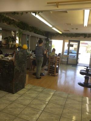 Mother in law getting her hair did