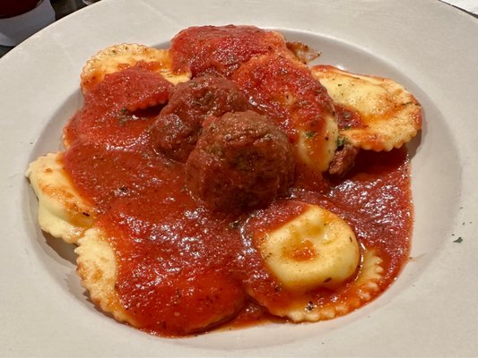 Ravioli and meatballs for dinner!