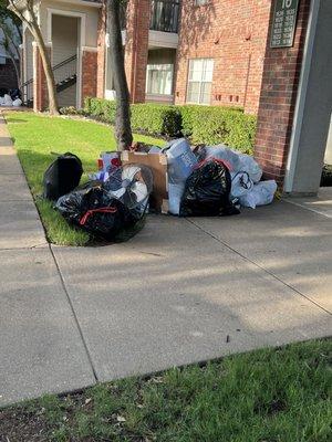 Trash they don't talk to people about and leave sitting there for days.