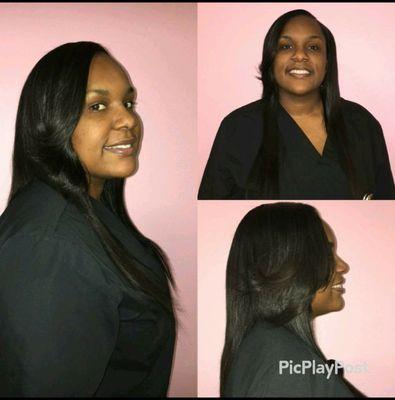 Brazilian Straight with High side part with minimal leave out.