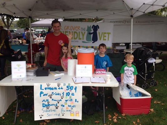 Making prints and selling lemonade at this year's BarkaPalooza supporting West Suburban Humane Society.