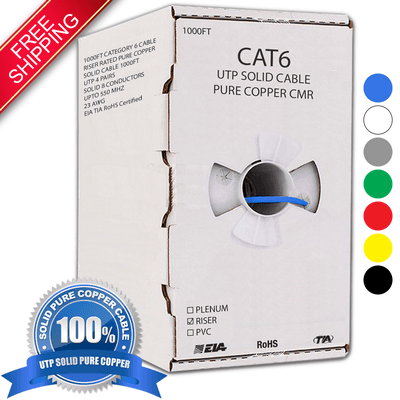 CAT6 RISER UTP SOLID 1000FT