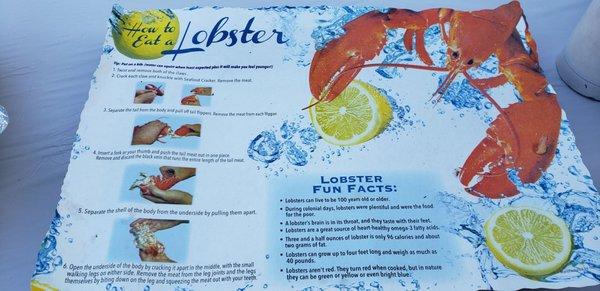 How to eat a lobster tray liner