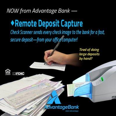 Businesses processing lots of checks need Remote Deposit Capture -- save time, gas, errors!