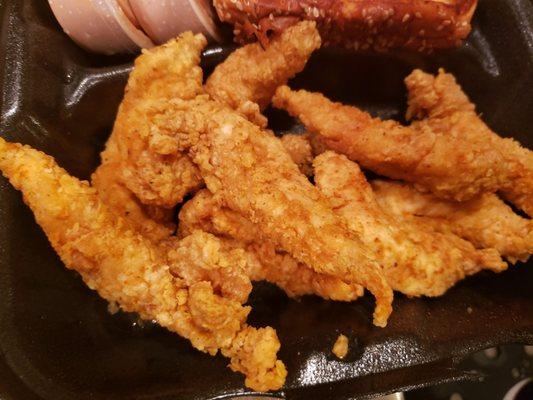 Dried tough old chicken tenders