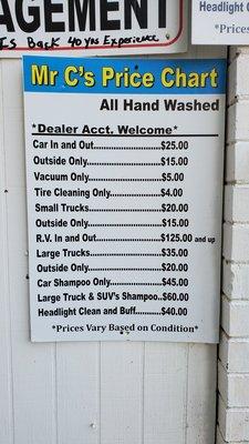 Price list